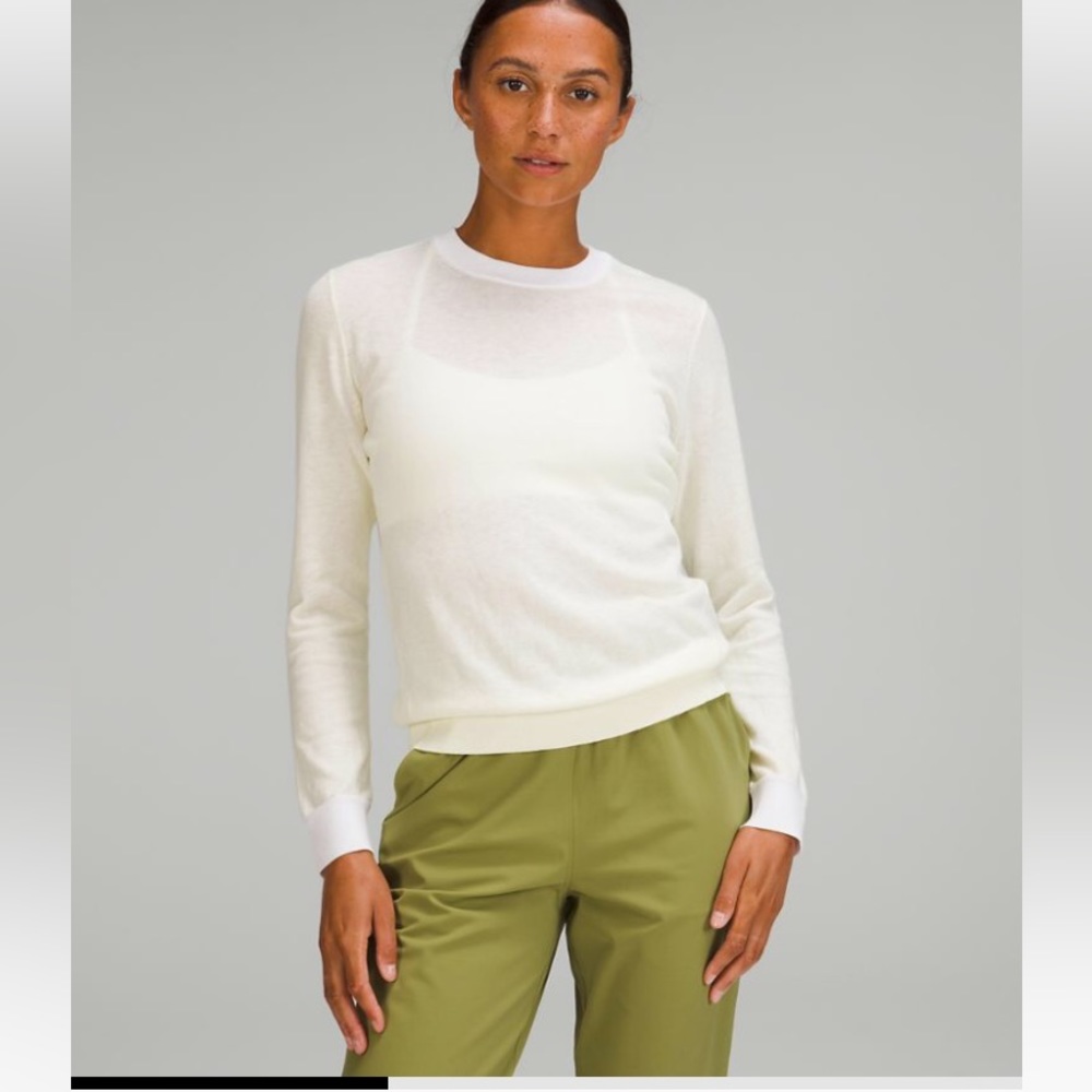 Silk Lululemon Crewneck Ivory - Picture 1 of 8